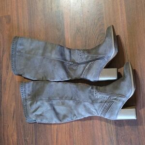 Soda Taupe Over the Knee Boots Size 8.5